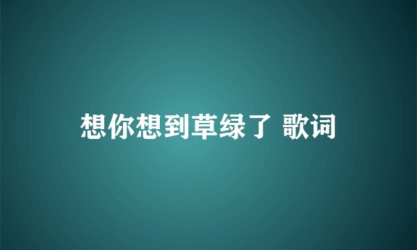 想你想到草绿了 歌词