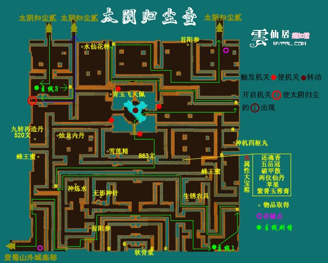 仙三外传太阴归尘贰地图怎么走啊？