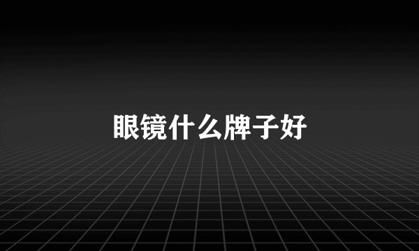 眼镜什么牌子好