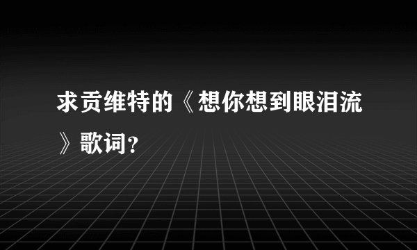求贡维特的《想你想到眼泪流》歌词？