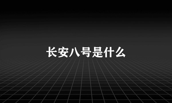 长安八号是什么