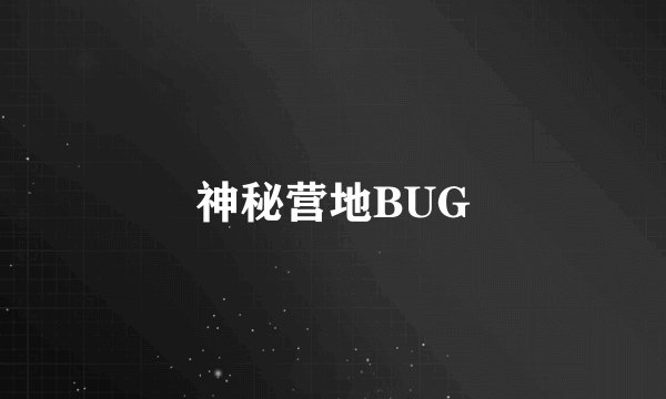 神秘营地BUG
