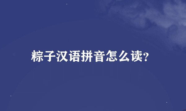 粽子汉语拼音怎么读？