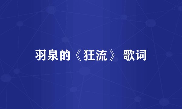羽泉的《狂流》 歌词