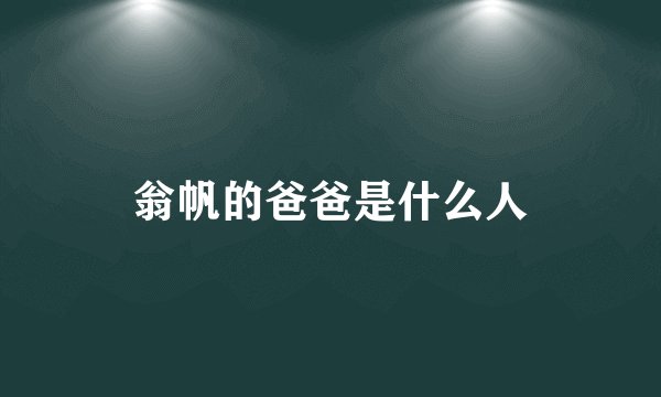 翁帆的爸爸是什么人