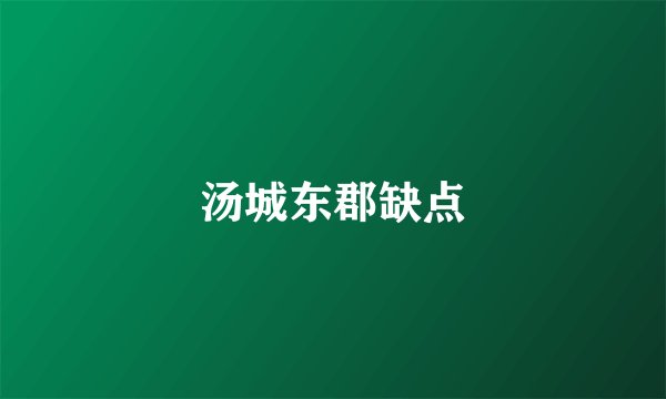 汤城东郡缺点