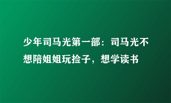 少年司马光第一部：司马光不想陪姐姐玩捡子，想学读书