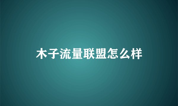木子流量联盟怎么样