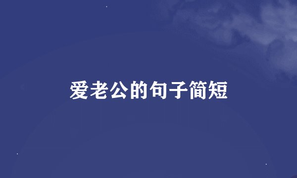爱老公的句子简短