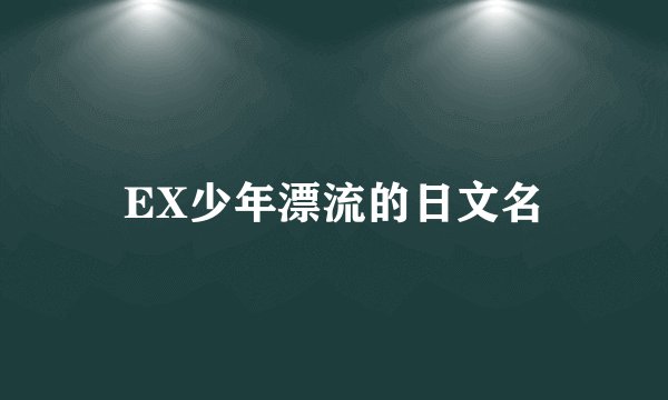 EX少年漂流的日文名