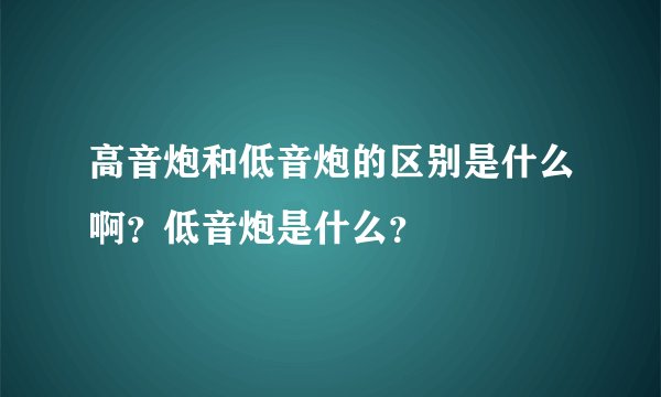 高音炮和低音炮的区别是什么啊？低音炮是什么？