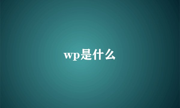 wp是什么