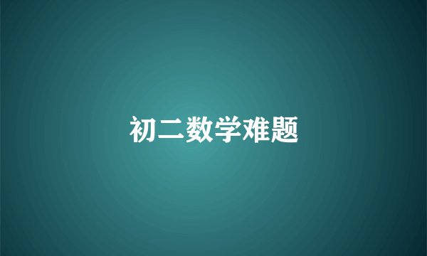 初二数学难题