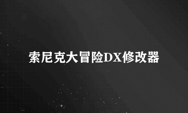 索尼克大冒险DX修改器