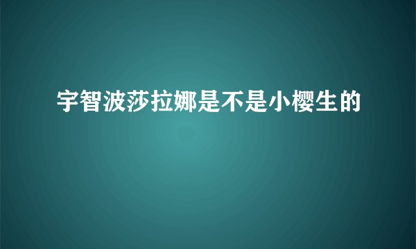 宇智波莎拉娜是不是小樱生的