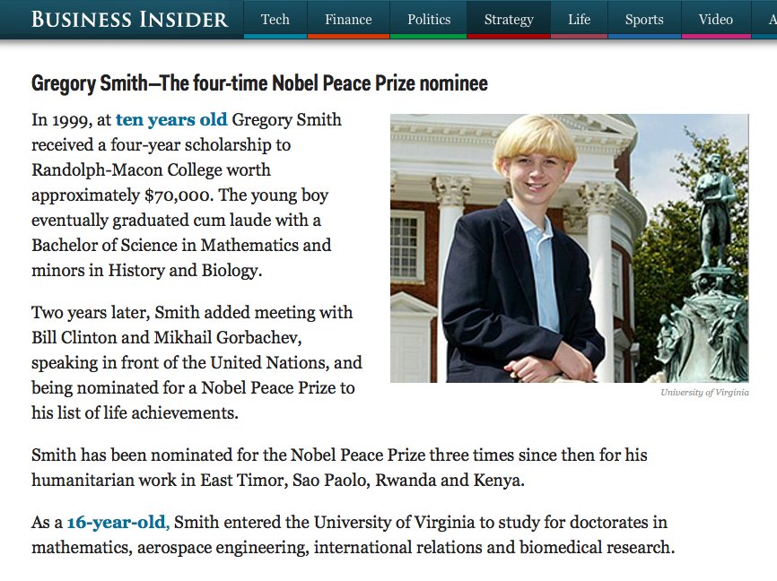 葛烈格里·史密斯的个人经历