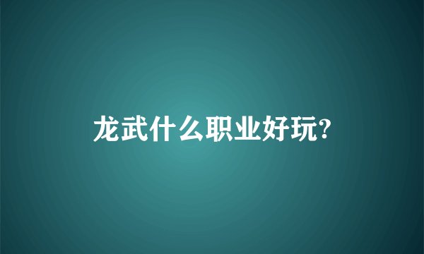 龙武什么职业好玩?