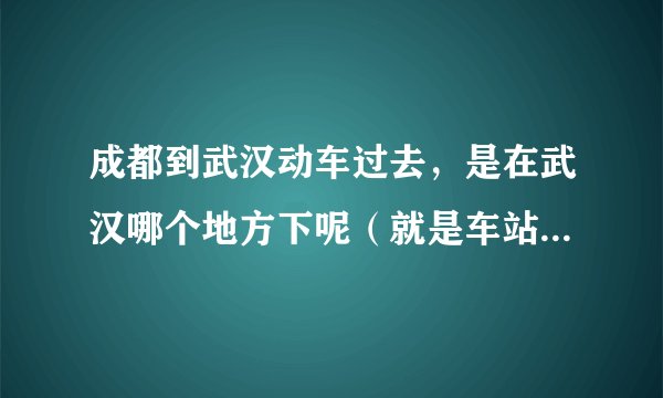 成都到武汉动车过去，是在武汉哪个地方下呢（就是车站的地点，比如什么路），想请问与江汉路的距离，该怎