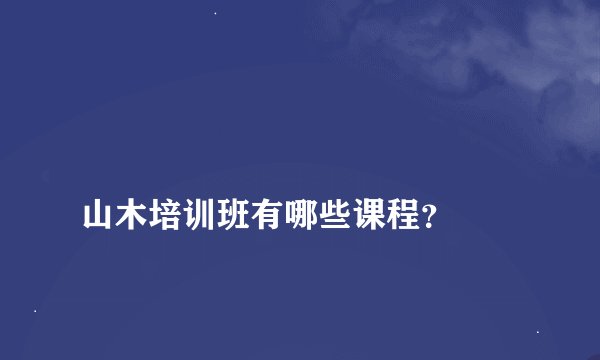 
山木培训班有哪些课程？

