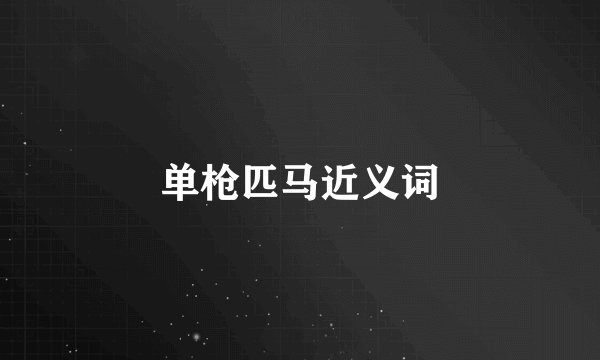 单枪匹马近义词