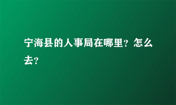 宁海县的人事局在哪里？怎么去？