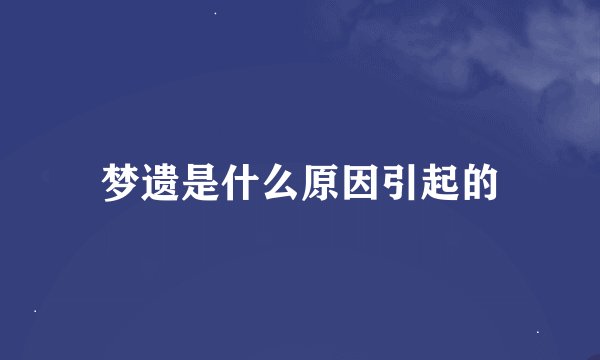 梦遗是什么原因引起的