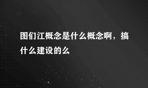 图们江概念是什么概念啊，搞什么建设的么