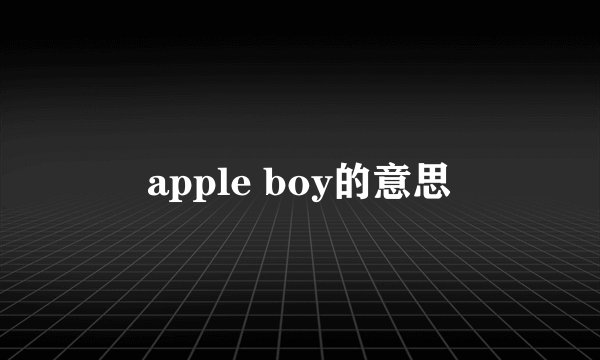 apple boy的意思