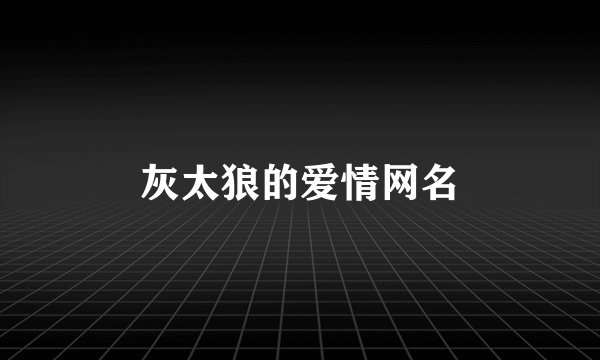 灰太狼的爱情网名