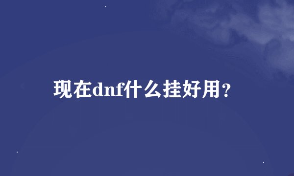 现在dnf什么挂好用？
