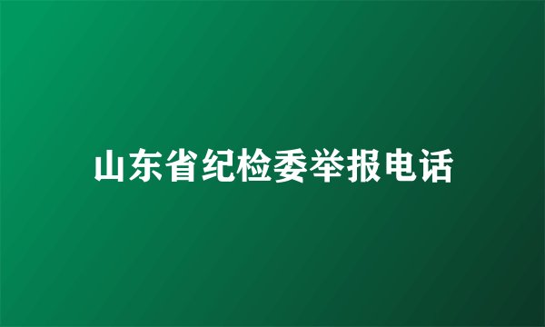 山东省纪检委举报电话