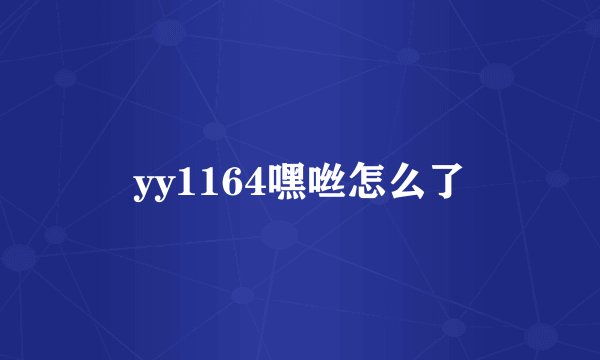 yy1164嘿咝怎么了