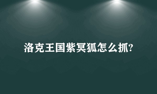 洛克王国紫冥狐怎么抓?