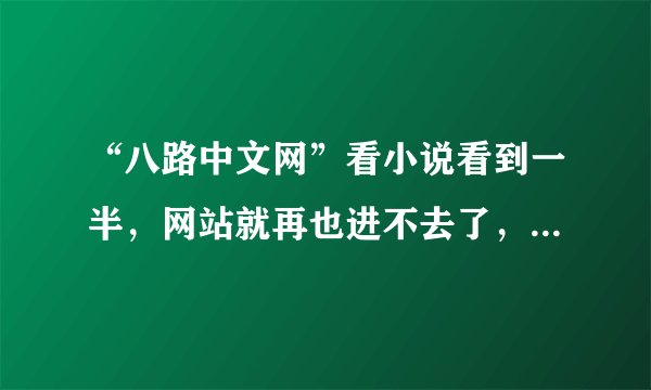 “八路中文网”看小说看到一半，网站就再也进不去了，这是怎么回事？