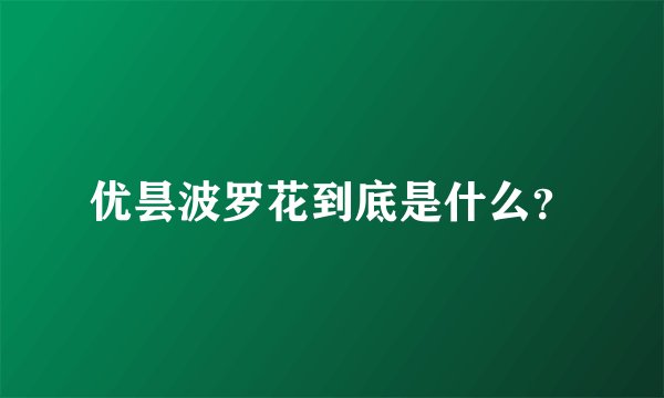 优昙波罗花到底是什么？