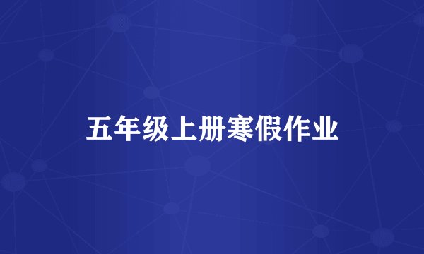 五年级上册寒假作业