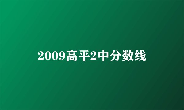 2009高平2中分数线
