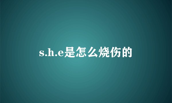 s.h.e是怎么烧伤的