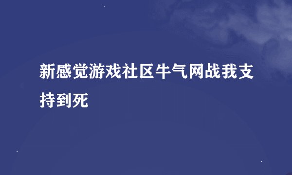 新感觉游戏社区牛气网战我支持到死