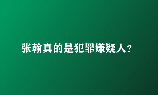 张翰真的是犯罪嫌疑人？