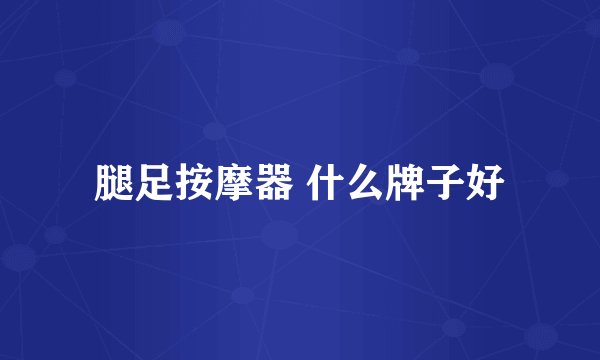 腿足按摩器 什么牌子好