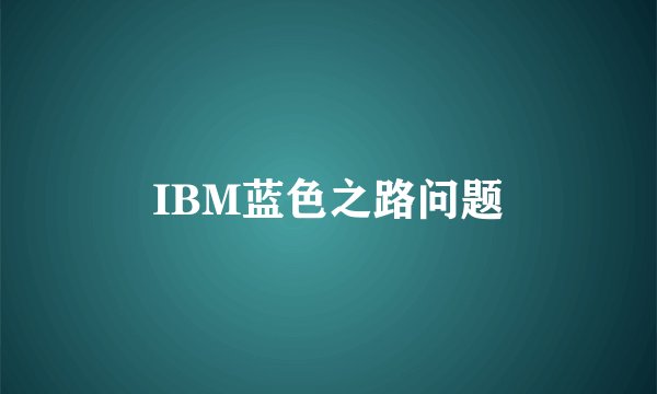 IBM蓝色之路问题