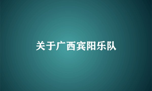 关于广西宾阳乐队