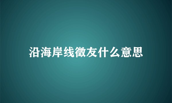沿海岸线徵友什么意思