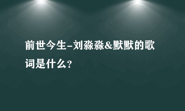 前世今生-刘淼淼&默默的歌词是什么？