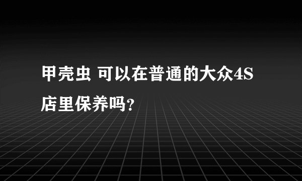 甲壳虫 可以在普通的大众4S店里保养吗？