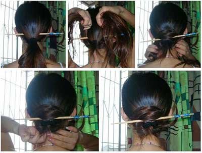 如何简单的盘发--直发的