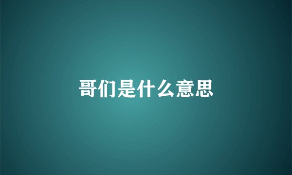 哥们是什么意思
