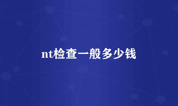 nt检查一般多少钱