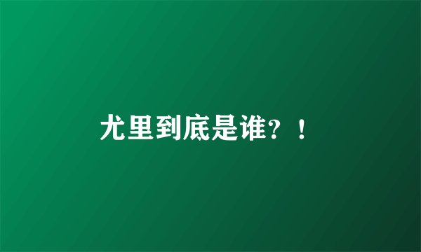 尤里到底是谁？！